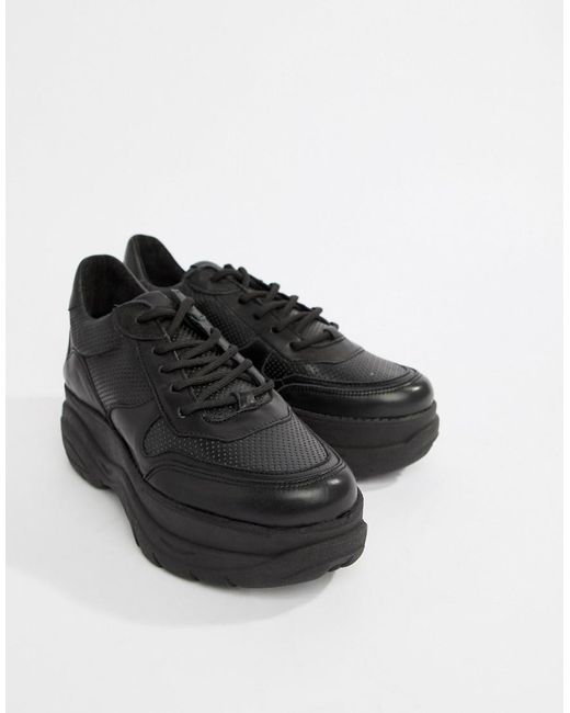 steve madden black leather sneakers