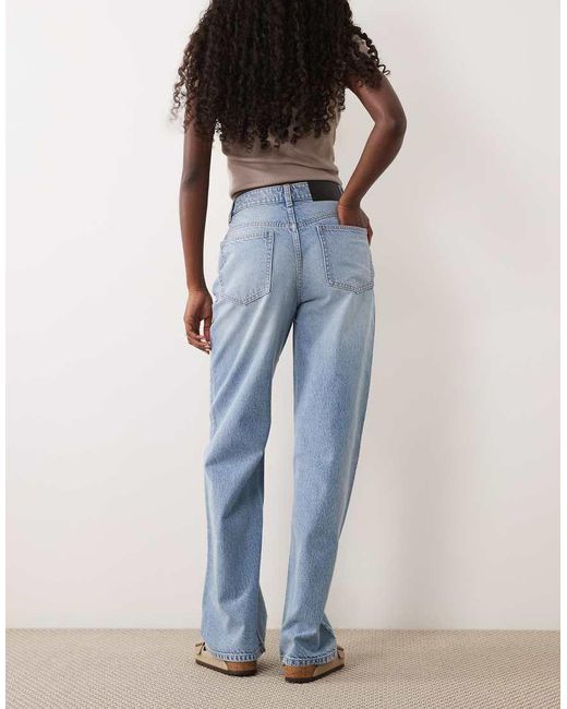 ASOS Blue Straight Wide Leg Jeans