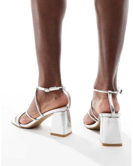 SEQWL Brown Dandelion Strappy Block Heeled Sandals