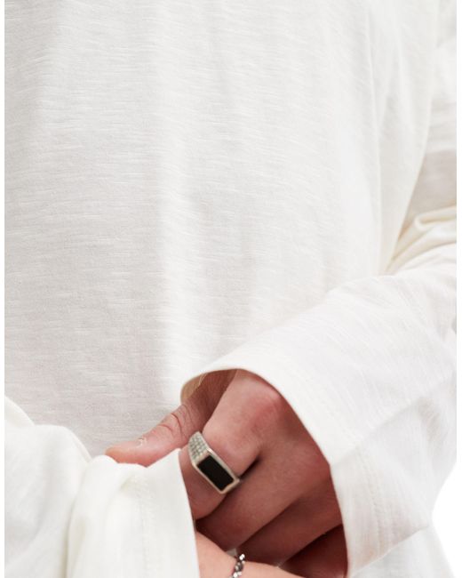ASOS White Relaxed Fit Long Sleeve T-shirt for men