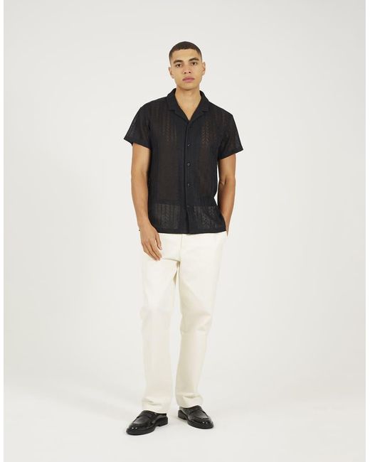 Brave Soul Black Short Sleeve Sheer Shirt for men
