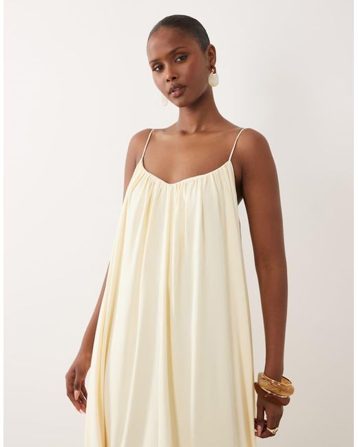 ASOS Natural Strappy Cami Trapeze Maxi Dress