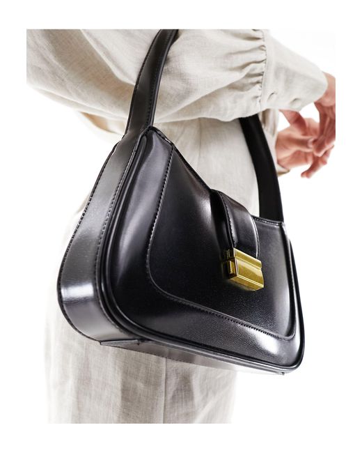 Mango Shoulder Clasp Bag in Black Lyst UK