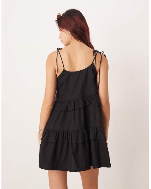 esmé studios Black Esmee Tiered Mini Beach Dress