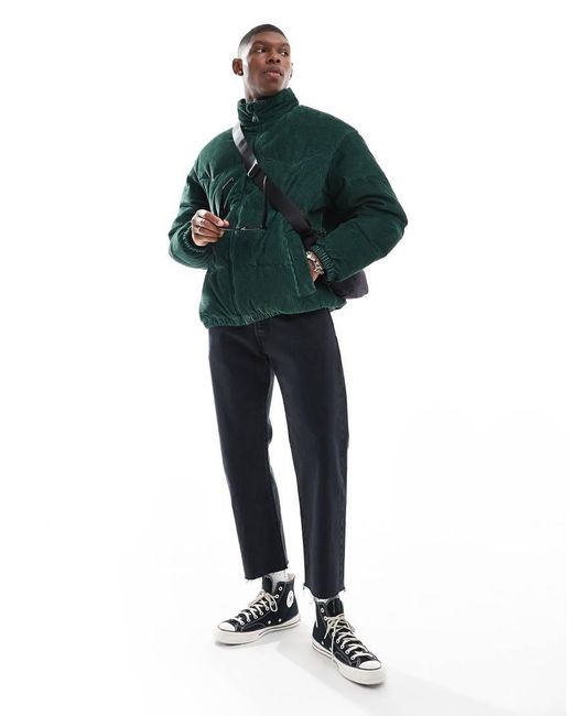 Levi's Green Western Super Down Cord Puffer Jacket for men