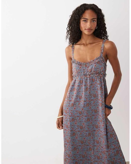 Motel White Evania Chiffon Midaxi Dress