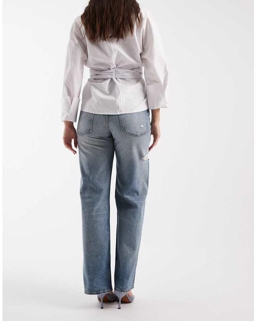 Tommy Hilfiger Blue Mia Mid Rise Relaxed Straight Fit Jeans