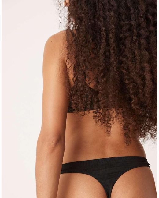 ASOS Geribbelde String in het Black