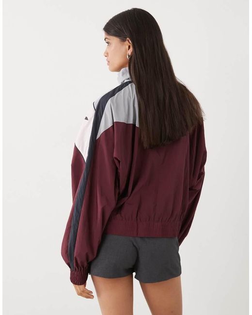 Monki Red Track Jacket With Print