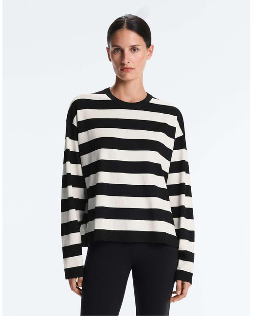 Oysho White – gestreifter strickpullover