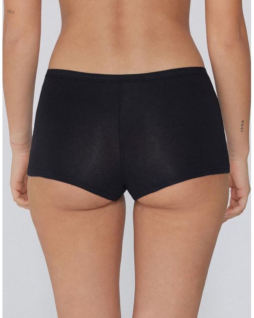 Tezenis Black Cotton French Knickers