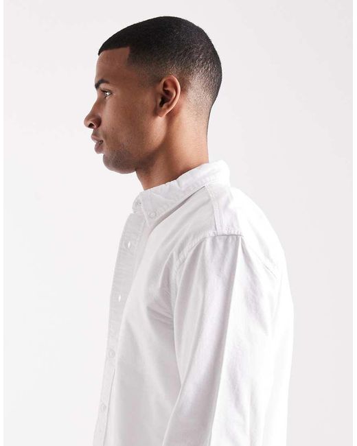 Levi's White Authentic Tonal Logo Button Down Relaxed Oxford Shirt for men