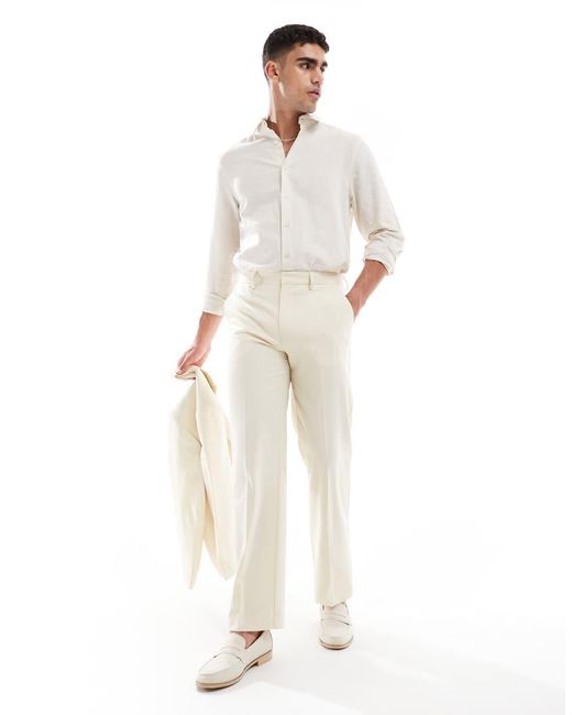 Pantalones De Traje De Corte Recto De -Neutro ASOS de hombre de color White