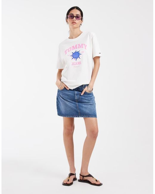 Tommy Hilfiger White Novelty Logo Relaxed Fit T-Shirt