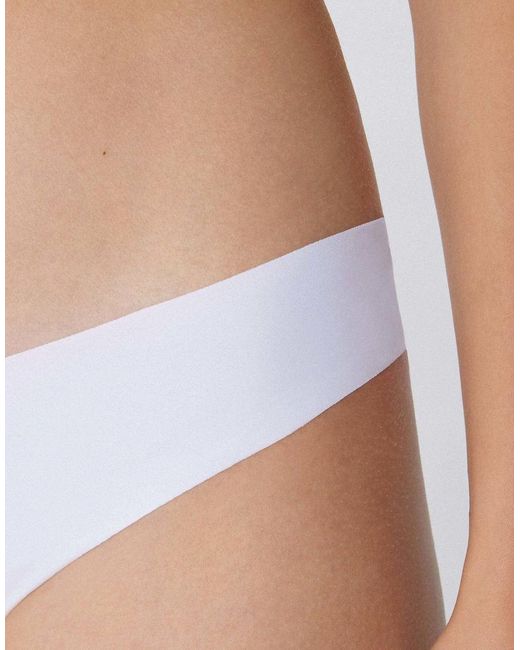 Tezenis White High-Leg Laser-Cut Brazilian Briefs