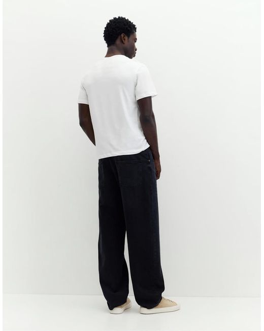 Pull&Bear Slim-Fit Basic T-Shirt in het White voor heren