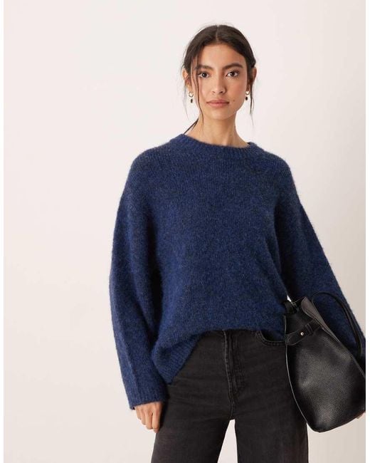 Gina Tricot Blue Super Soft Knit Oversized Sweater