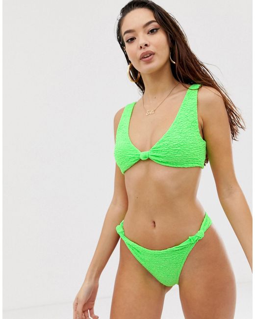 asos neon green bikini