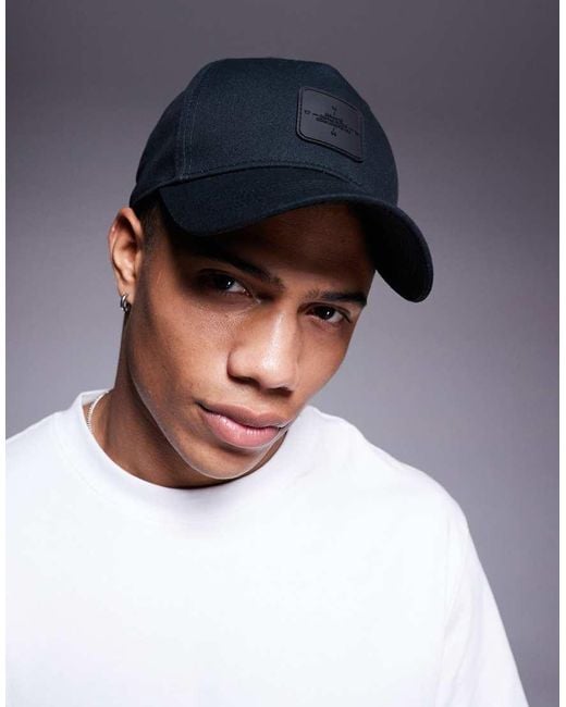 River Island Blue Rubberised Badge Detail Cap for men