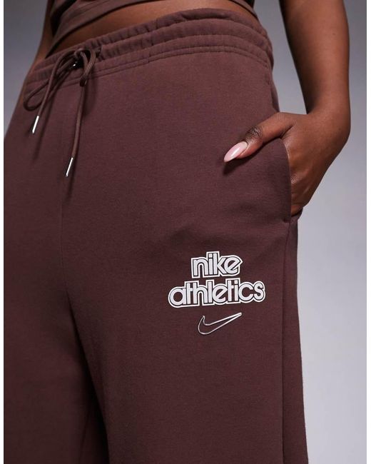 Nike Purple Phoenix Fleece High Waisted Wide Leg joggers