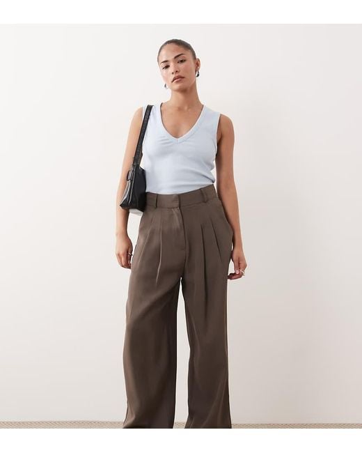 Miss Selfridge Brown Tailored Wide Leg Trouser Co-Ord