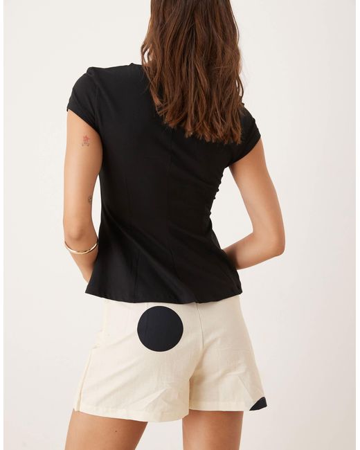 ASOS Natural Linen Blend Mini Skort