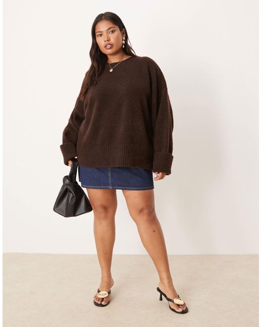 Pretty Lavish Curve Brown Camille Knit Sweater