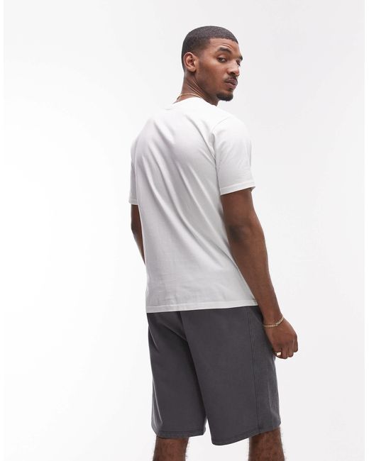 Topman White Long Short With Textured Panel for men