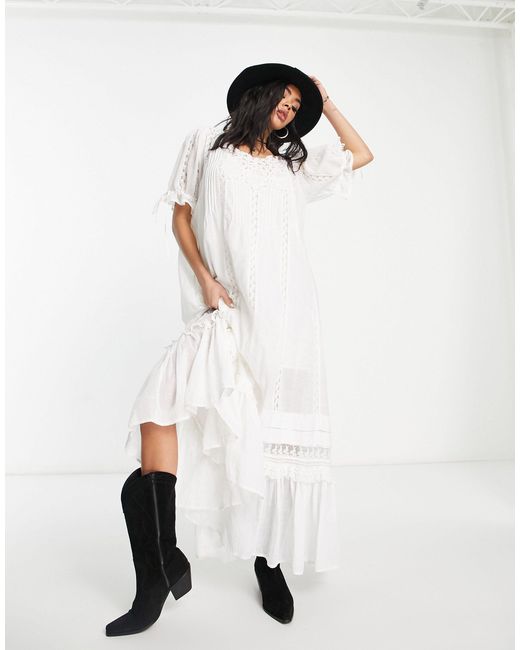 Free People Mirabelle Embroidered Maxi Dress in White | Lyst