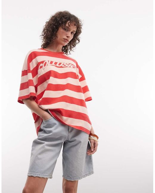Collusion Red Relaxed Tee