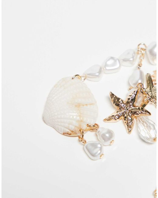 ASOS White Fish & Faux Shell Bag Charm