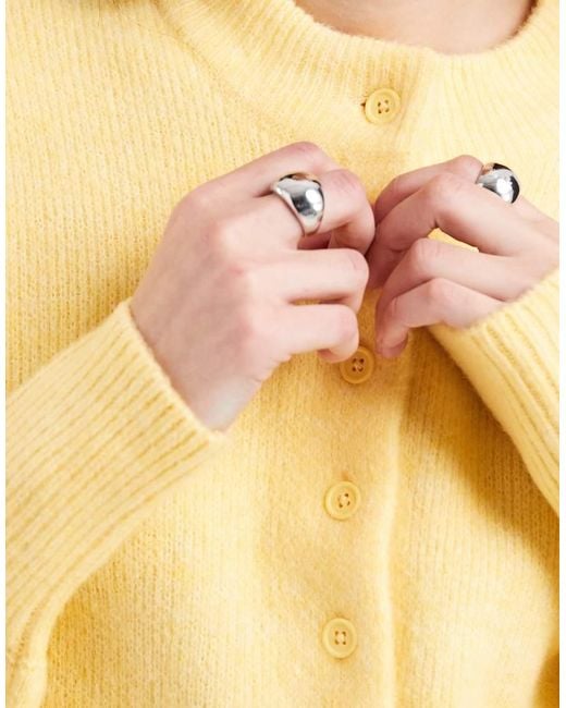 ASOS Blue Compact Fluffy Cardigan With Structured Sleeve