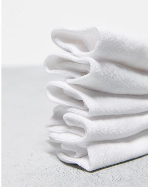 ASOS White 5 Pack Trainer Socks