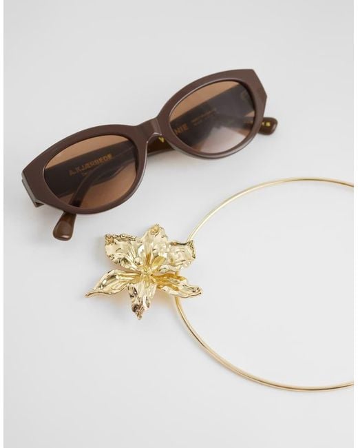 Accessorize Metallic Statement Flower Torque Necklace