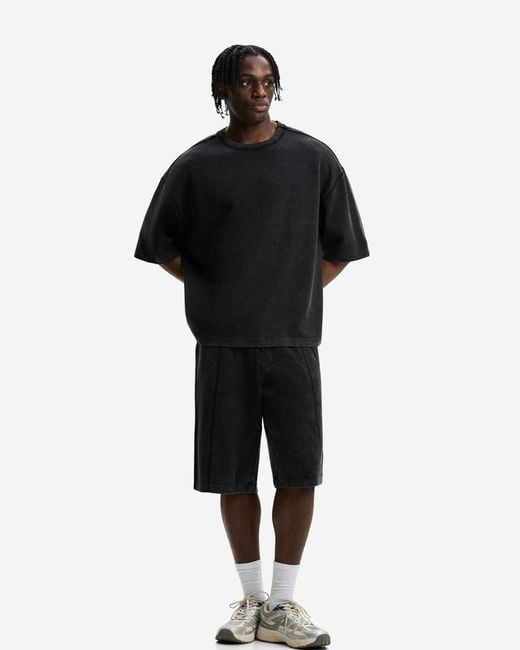 Bershka – kurzärmliges oversize-t-shirt in Black für Herren