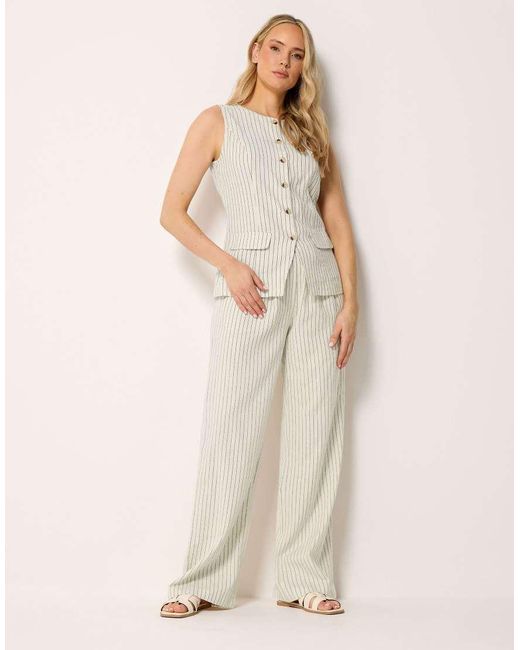 Long Tall Sally Natural Pinstripe Waistcoat