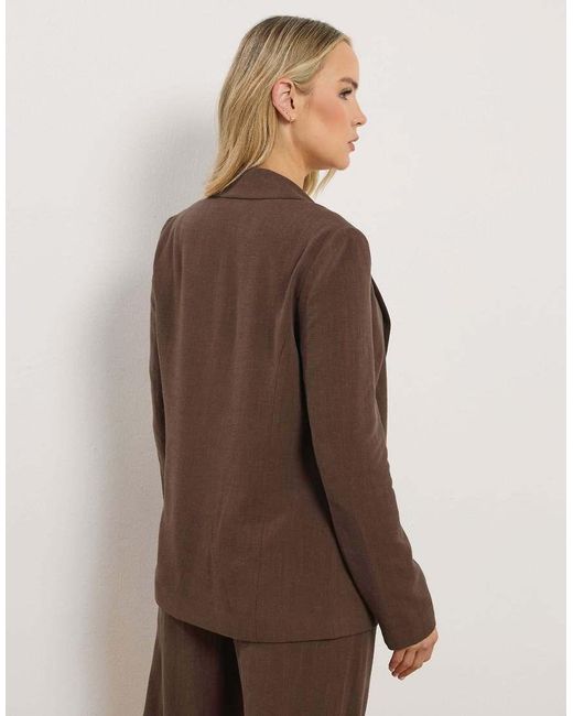 Long Tall Sally Brown Linen Blazer