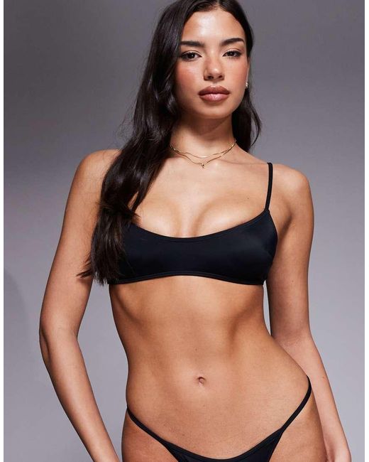 ASOS Black Maya Cadiz Skinny Crop Bikini Top