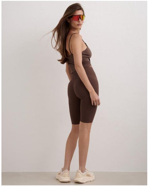 Aim'n Brown Macchiato Shape Seamless Tight Shorts