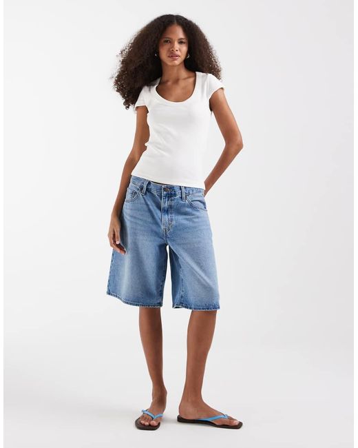 Vero Moda White Ribbed Scoop Neck T-shirt