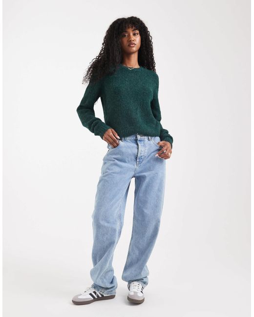 Pull en maille douce duveteuse à col rond - sapin Vero Moda en coloris Green