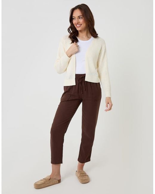 Threadbare White Dropped Shoulder Open Cardigan