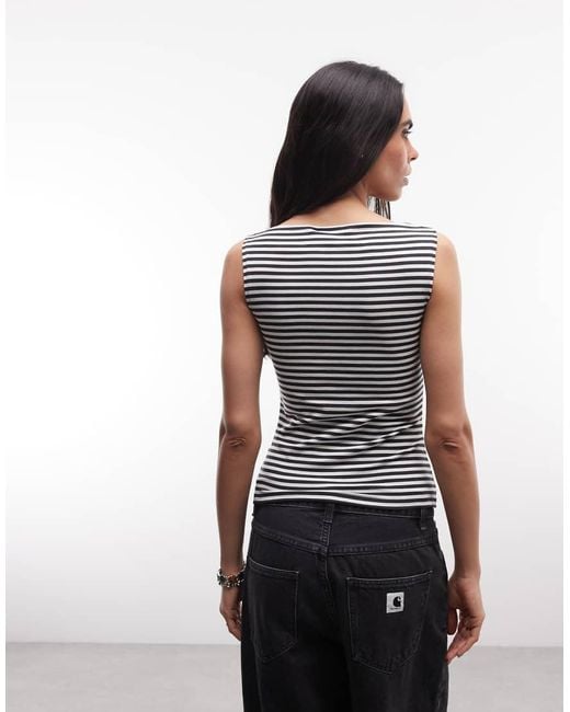 Weekday Gray Annie Super Soft Boat Neck Tank Top