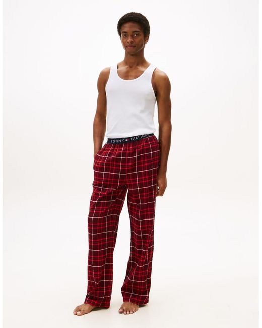 Tommy Hilfiger Red Flannel Pyjama Bottoms for men