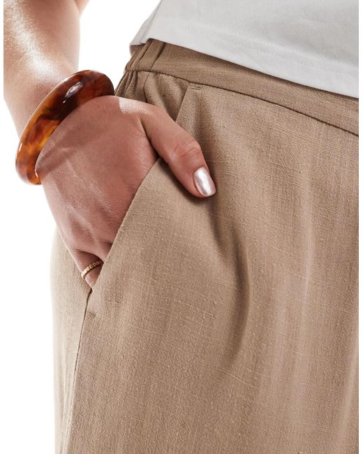 ASOS Multicolor Curve Relaxed Straight Leg Pants With Linen
