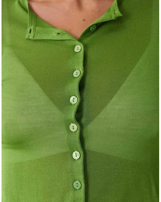 ASOS Green Sheer Second Skin Cardigan