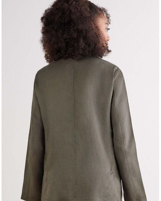 Intimissimi Gray The Pure Linen Plain-Weave Linen Jacket