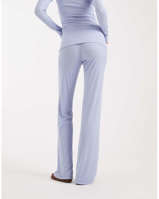 Cotton On Blue Sleep Recovery Roll Waist Pants