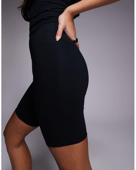 Leggings Cortos De 20 Cm Negros De Talle Alto De Tejido Suave Icon De 4505 de color Gray