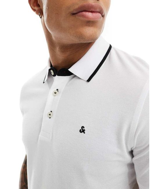 Jack & Jones Blue 2 Pack Tipped Pique Polo for men